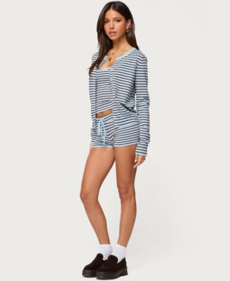 Women's Lillian Striped Button Up Knit Cardigan