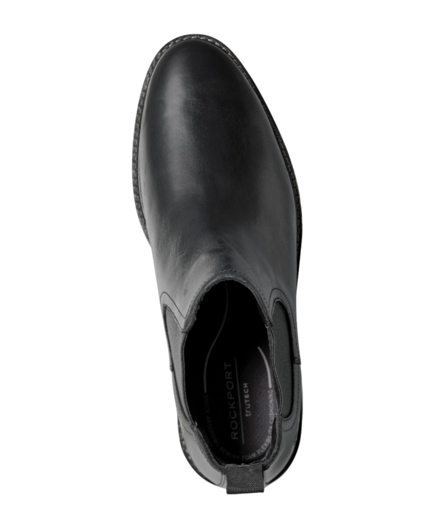 Мужские ботинки Rockport Cassius Pull-On Almond Toe, цвет: Чёрный кожаный — фото 4