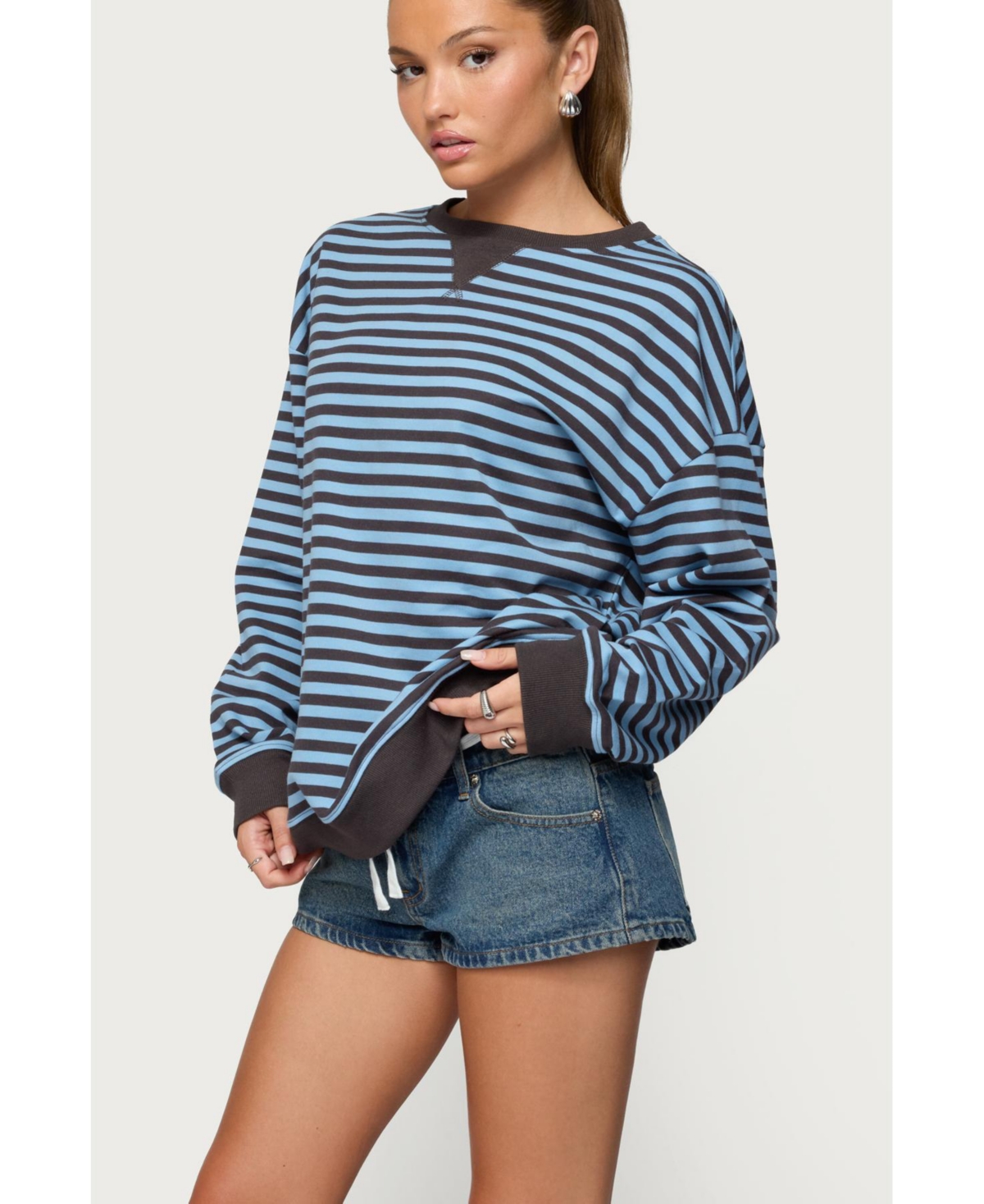 Edikted Women's Onda Striped Sweatshirt