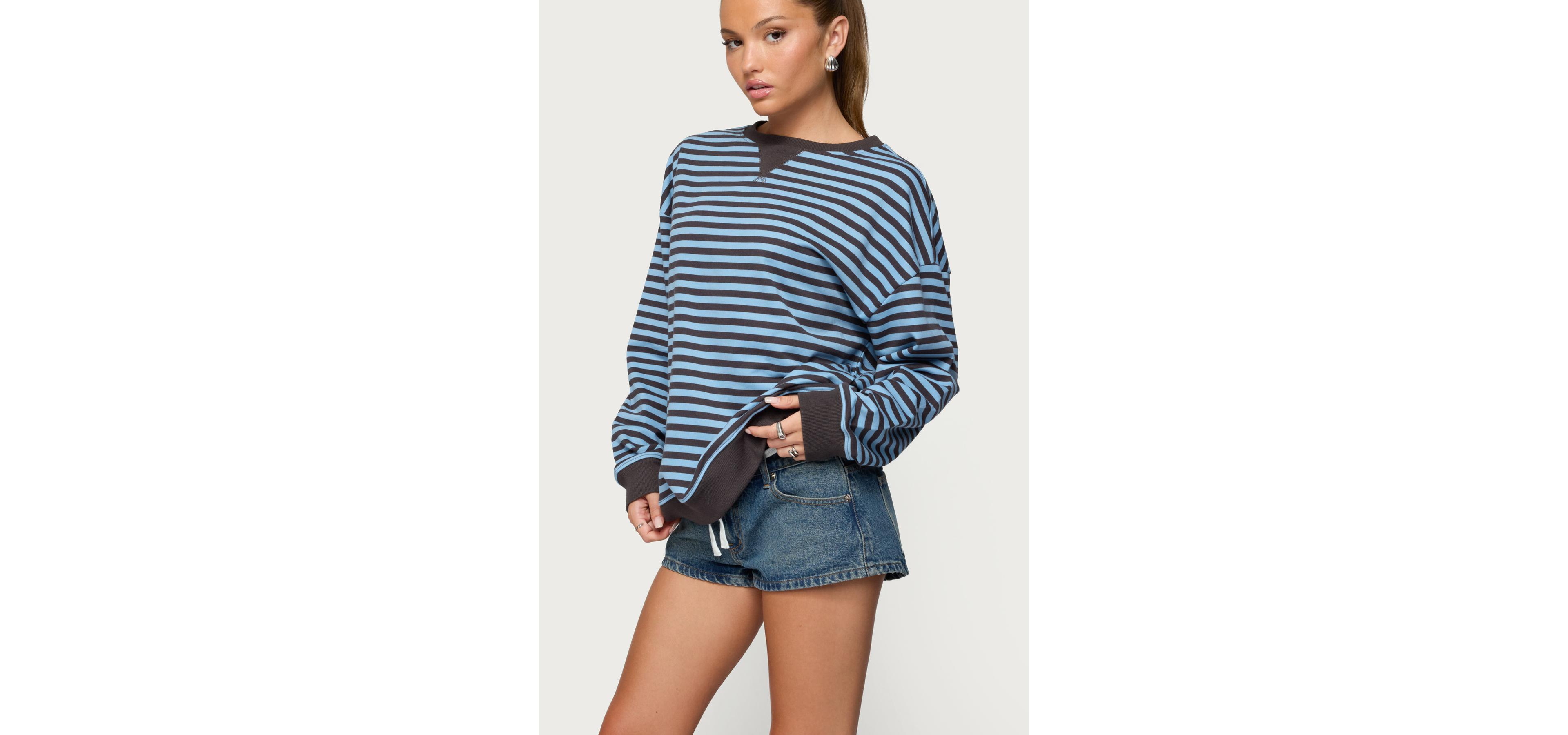Edikted Women's Onda Striped Sweatshirt