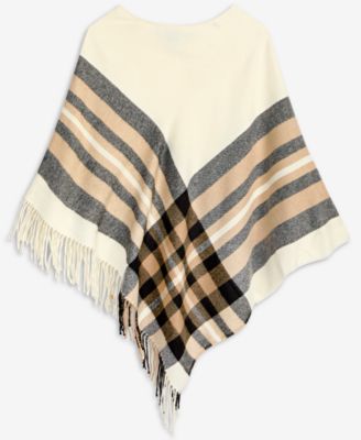 Women's Boucl&eacute; Fringe-Trim Poncho