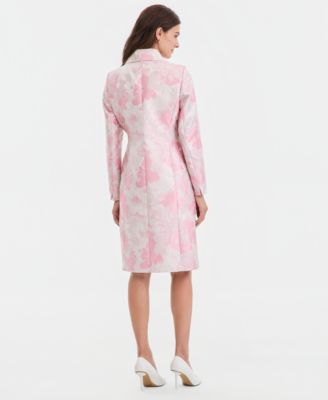 Women's Floral Jacquard Three-Button Topper & Empire-Seam Dress