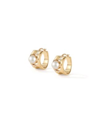 Dawn Light Pearl Hoop Earrings