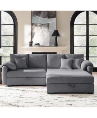 Brandee 2 - Piece Reversible Corduroy Sectional Sofa Chaise with Storage