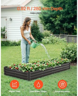 Metal Raised Garden Bed, Galvanized Outdoor Planter Box