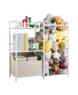 2-Tier Kids Bookshelf with 4 Cubbies for Toy Storage