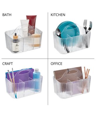 4-Section Fluted Storage Caddy Organizer with Handle