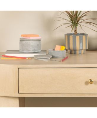 Contemporary Cement Boxes with Lids, Grey, Set of 2