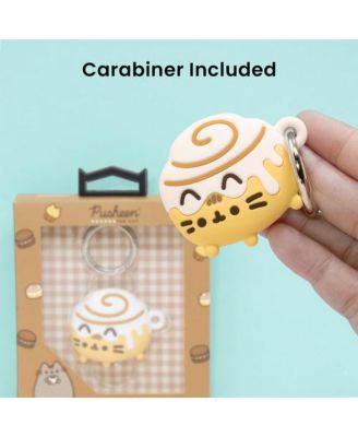 iFace x Pusheen The Cat - Cafe Series Cute Compatible with Apple AirTag - Silicone Figure Protective Cover Character Case With Carabiner Keychain Clip