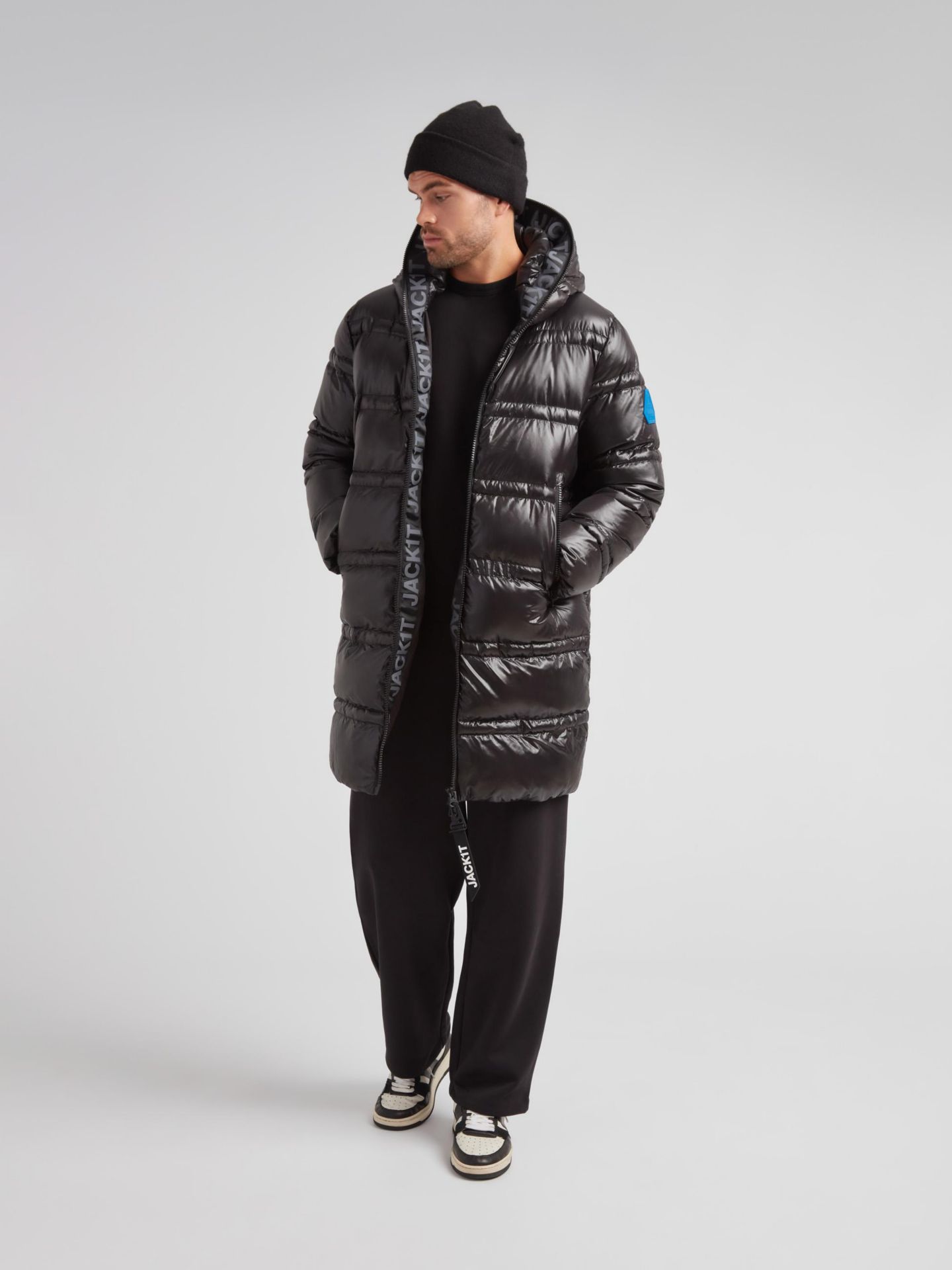 Мужская куртка JACK1T R4D Tramline Hooded Long Puffer, цвет: Чёрный — фото 6
