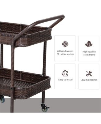 Portable Outdoor Grill Cart with Prep Space and Storage