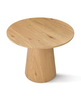 3-Piece Round Dining Table Set for 2, Small Kitchen Table with Rubberwood Legs and Upholstered Chairs for Apartment or Nook