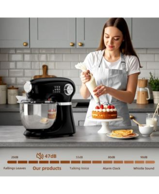 Stand Mixer, 12 Speeds Tilt-Head Electric Commercial Stand Mixer, 3-In-1 Kitchen Mixer with Bowl, Dough Hook, Whisk and Beater