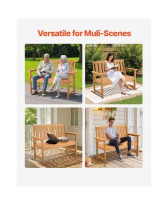 Wood-Look Weatherproof Plastic Bench for Patio or Garden