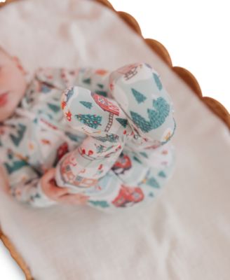 Baby Boys' or Girls' Snowy Slopes Printed Zip-Up Footed Pajamas