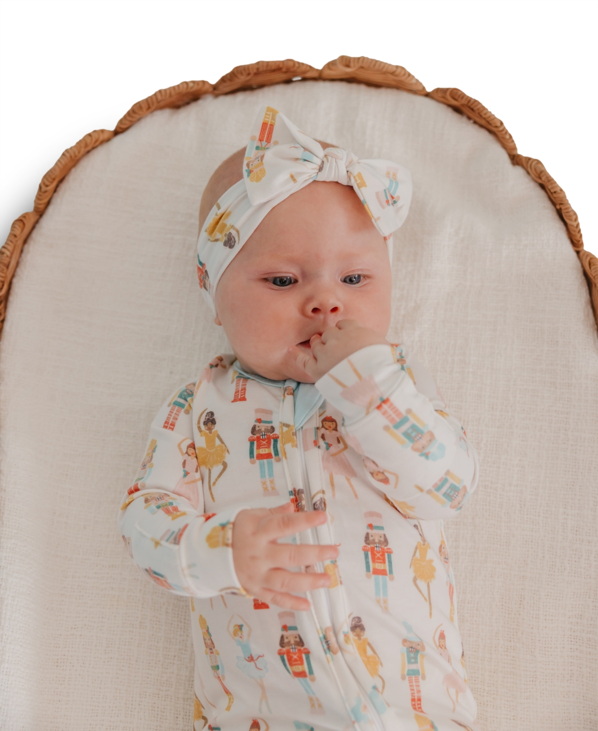 Copper Pearl Baby Girls' Juliet Printed Zip-Up Footed Pajamas