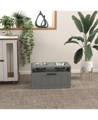 Elevated Dog Bowls, Raised Dogs Bowl Sd with 25L Storage Drawer