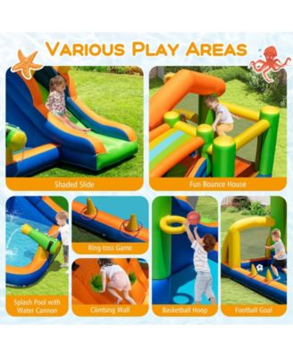 8-in-1 Jumping Castle with Slide and 480W Blower
