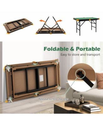 47 Inch Folding Billiard Table with Cues and Brush Chalk Gaming Table