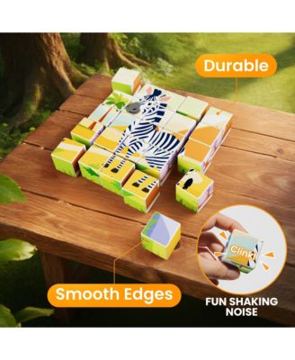 ST10 Magnetic Jungle Animal Puzzle Blocks – 25-Piece STEM Learning Toy, 6-in-1 Puzzles for Kids Ages 3+