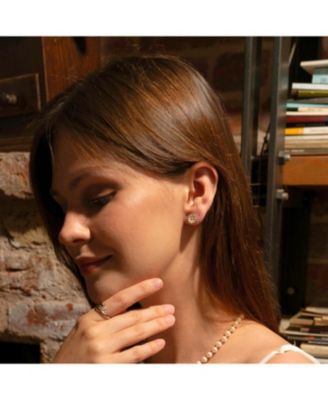 Enamel Daisy Stud Sterling Silver Earrings