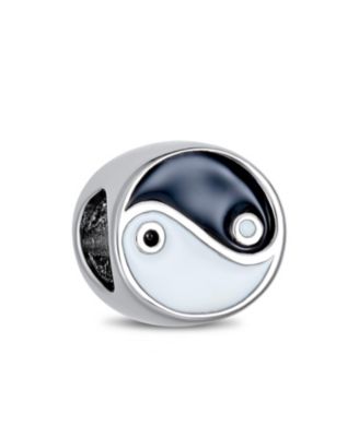 Set of 2 Inspirational Me Too Equality Rights & Yin Yang Balance Charm Bead Sterling Silver Fits European Bracelet