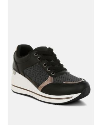 Womens Vespera Faux Leather & Mesh Sneakers