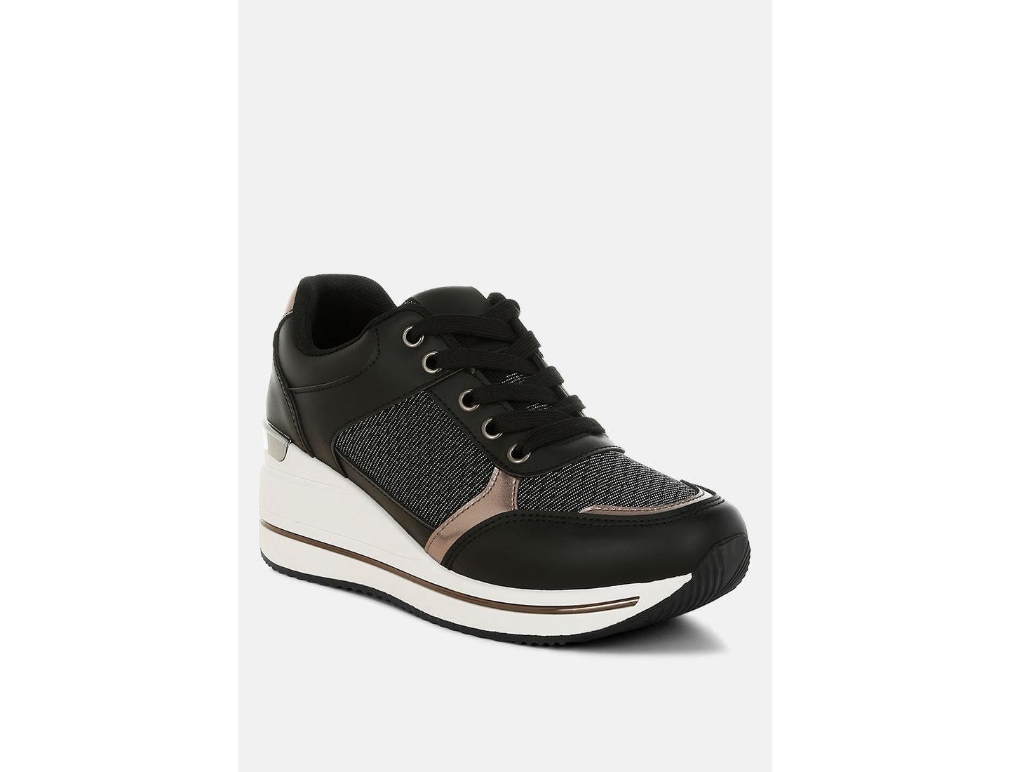 Женские кроссовки London Rag Vespera Faux Leather and Mesh, цвет: Чёрный — фото 1