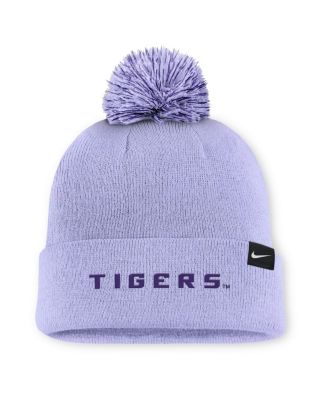 Men's Light Purple LSU Tigers Primetime Peak Campus Cuffed Knit Hat with Pom