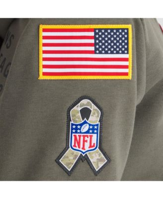 Women's Olive Houston Texans 2025 Salute to Service Sideline Standard Issue Dri-FIT Hoodie