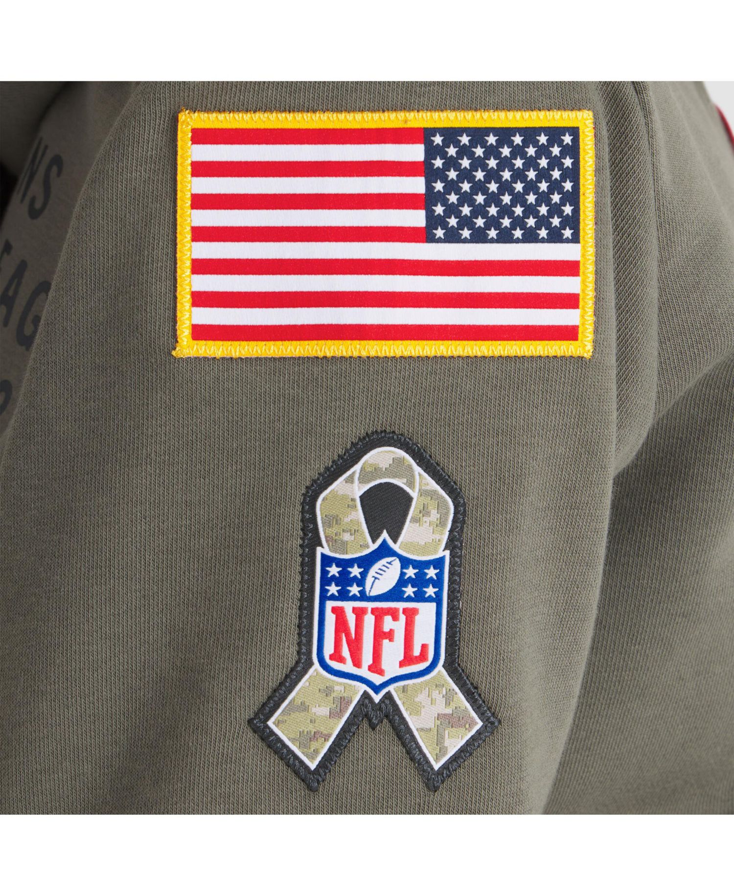 Women's Olive Houston Texans 2025 Salute to Service Sideline Standard Issue Dri-FIT Hoodie