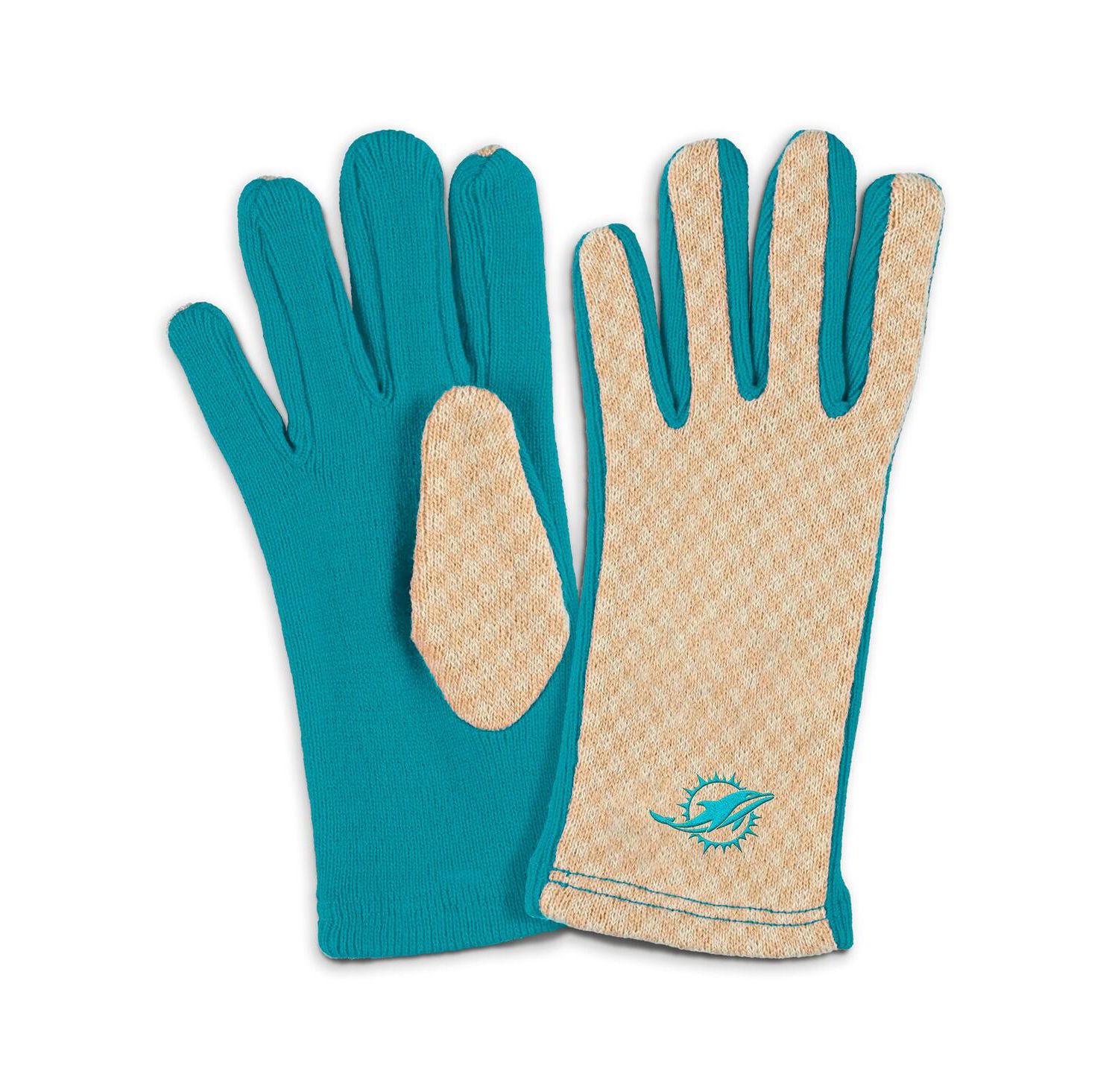 Women's Miami Dolphins Tonal Microcheck Scarf Glove Set
