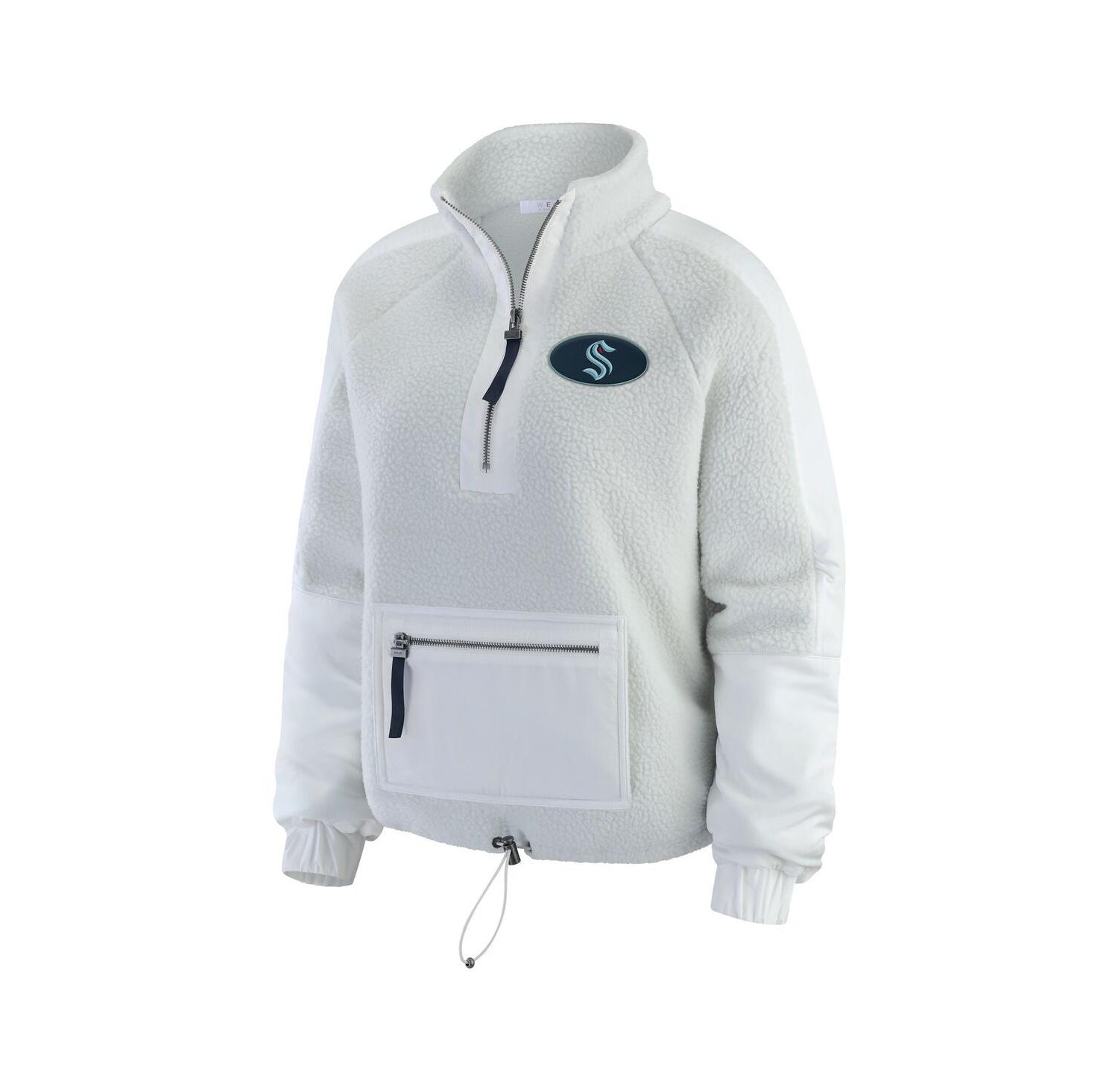 Women's Gray Seattle Kraken Polar Fleece Quarter-Zip Jacket