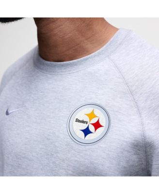 Men's Heather Gray Pittsburgh Steelers Tech Fleece Raglan Sweatshirt