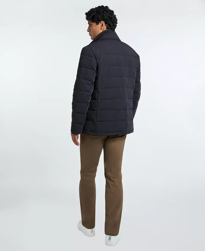 Men's Solid Quilted Puffer Blazer Jacket - thumbnail 5