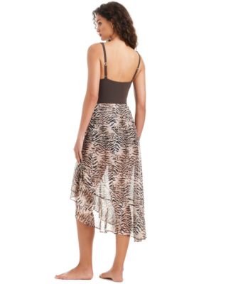 Women's The Tigress Printed Ruffle Cover-Up Pareo