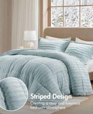 Duke Reversible Faux Fur 3-Pc. Comforter Set, King/California King