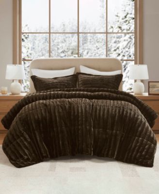 Duke Reversible Faux Fur 3-Pc. Comforter Set, King/California King