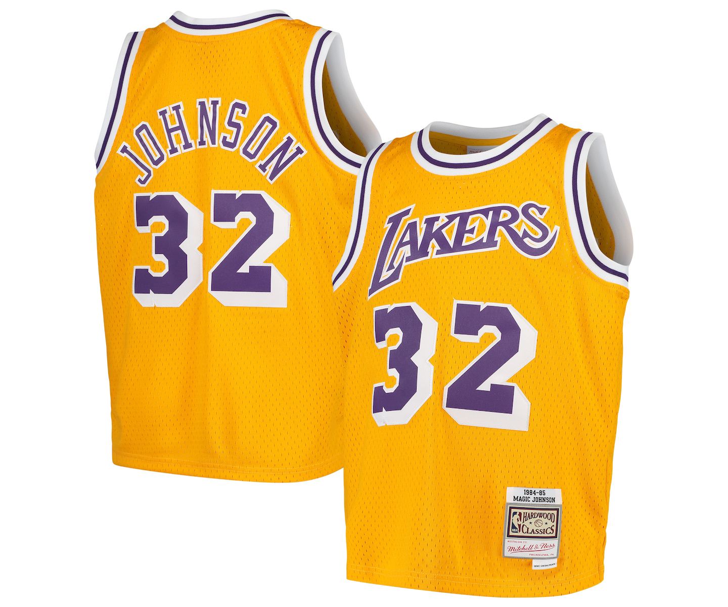 Детская джерси Mitchell & Ness Magic Johnson Los Angeles Lakers Hardwood Classic Swingman — фото 1