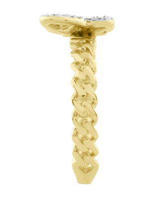 Diamond Round & Baguette Ring (1/4 ct. t.w.) in 10k Yellow Gold