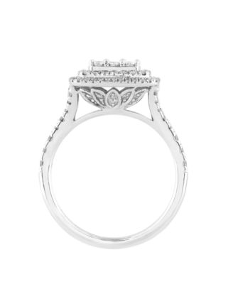Diamond Round & Baguette Ring (1 ct. t.w.) in 10k White Gold