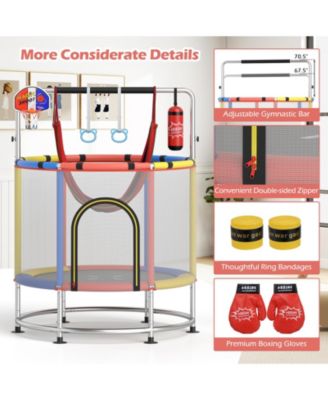 6-in-1 Kids Trampoline Combo 55'' Toddler Play Activity Center w/Hammock