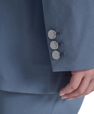 Plus Size Scuba Crepe Notch Collar Jacket