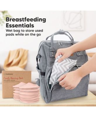 Maternity 14pk Organic Nursing Pads, Washable Breast Pads + Wash Bag, Reusable Nipple Pads