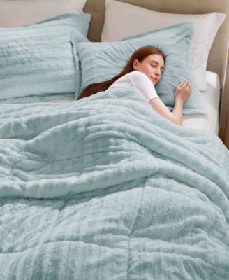 Duke Reversible Faux Fur 3-Pc. Comforter Set, Full/Queen