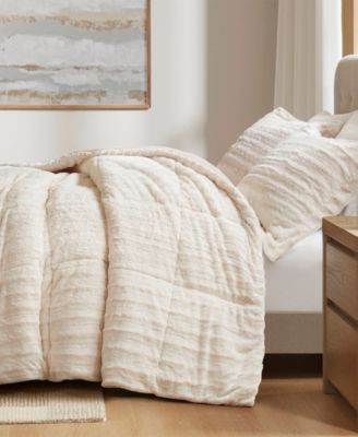 Madison Park Duke Reversible Faux Fur 3-Pc. Comforter Set, Full/Queen