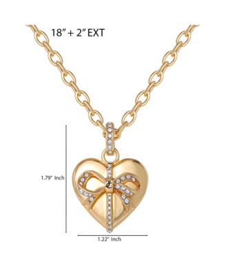 Gold-Tone Heart Charm Necklace - 18 +2 ''