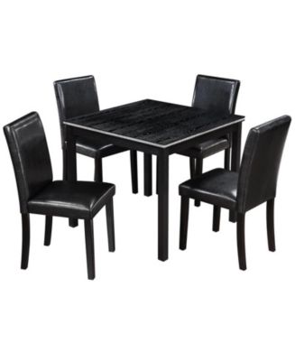 sumyeg 5-Piece Counter Height Dining Set with Crystal Accent Square ...