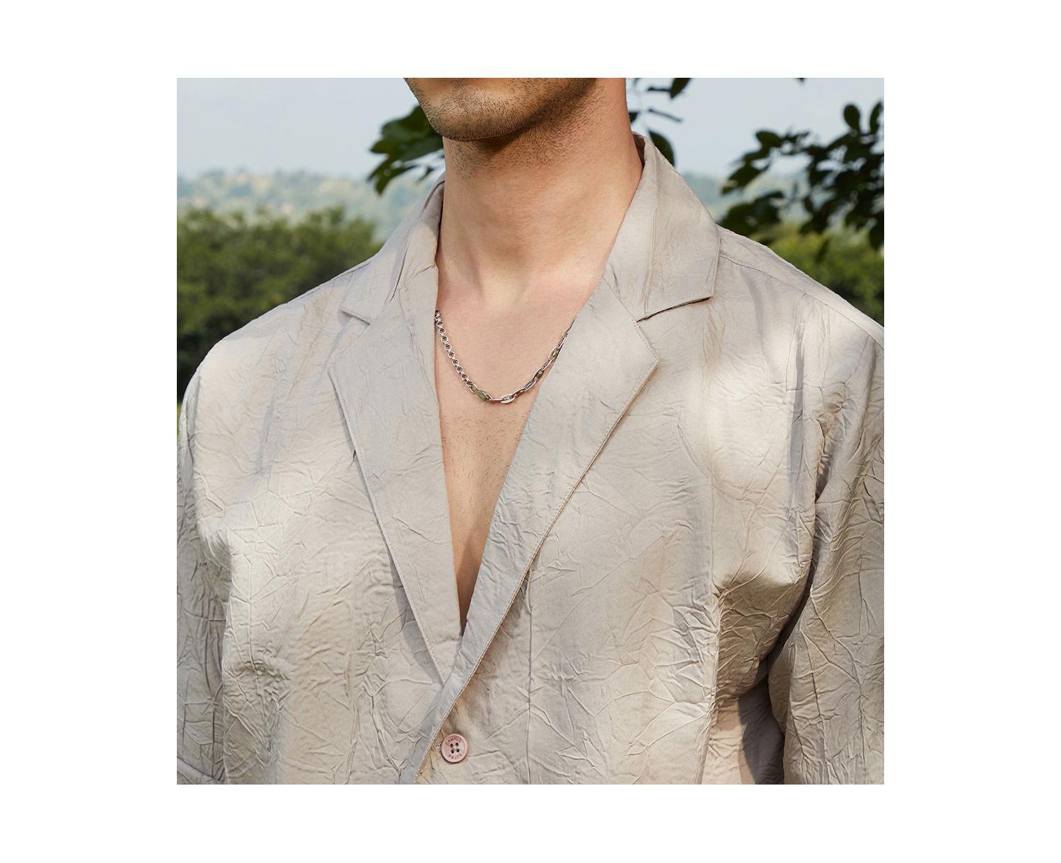 Men's Ecru Beige Wrinked Korean Oversized Shirt
