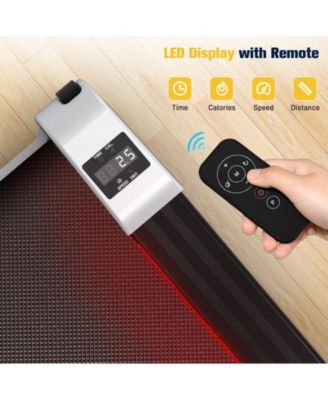 Walking Pad Under Desk Mini Treadmill with 6% Incline & Remote Control & LED Display & Lights, 265 Lbs Capacity